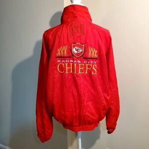 Vintage Nylon Logo 7 Kansas City Chiefs Zip Up Embroidered Windbreaker Size M